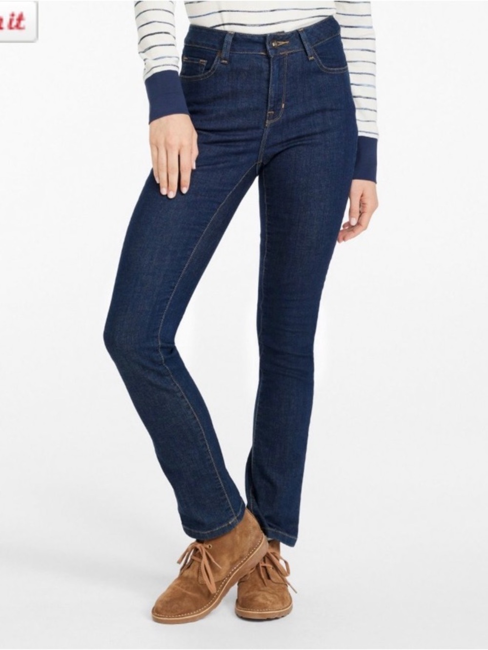 L.L. Bean True Shape Classic Fit High-Rise Slim Leg Jeans Size 14 Blue